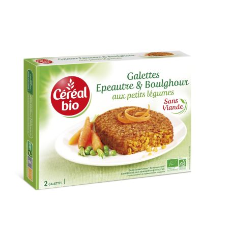 Céréal Bio Plats Cuisinés Galettes Épeautre/Boulghour/Légumes : Les 2 De 100 G