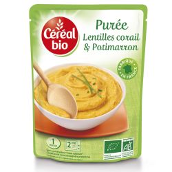 Céréal Bio Plat Cuisiné Purée Lentilles/Potimarron : Le Sachet De 250 G