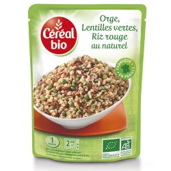 Céréal Bio Plat Cuisiné Orge, Lentilles Vertes : Le Sachet De 250 G