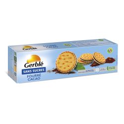 Gerblé Biscuits Fourrés Cacao Sans Sucres : Le Paquet De 12 - 185 G