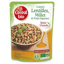 Céréal Bio Plat Cuisiné Lentilles Millet Légumes : Le Sachet De 250 G