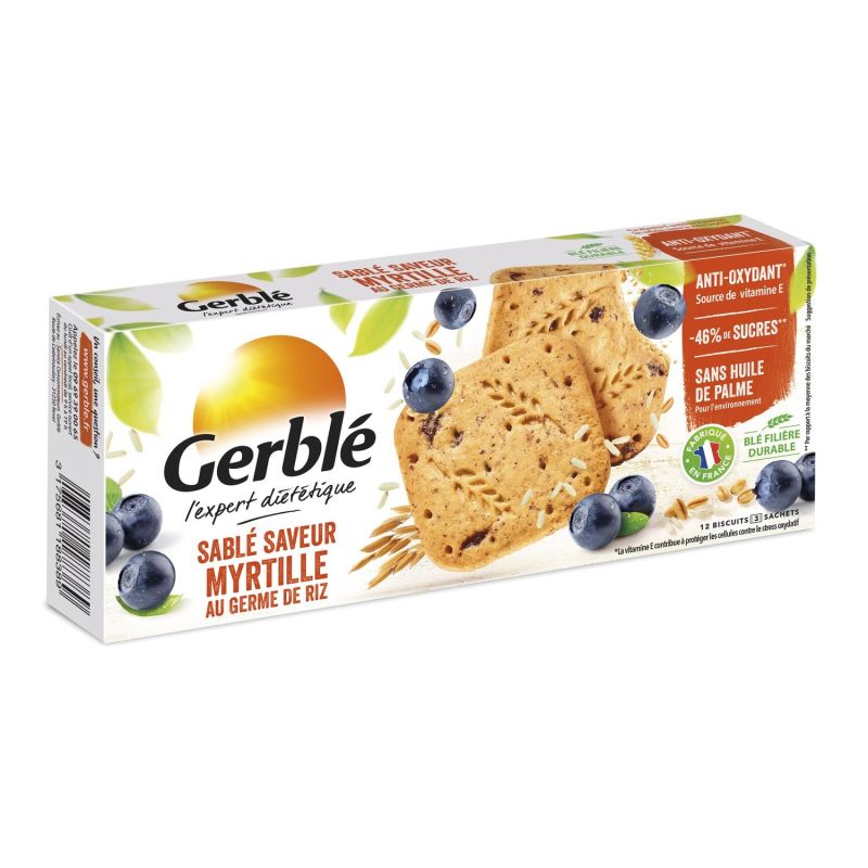 Gerblé Biscuits Sablé Myrtille : La Boite De 140G