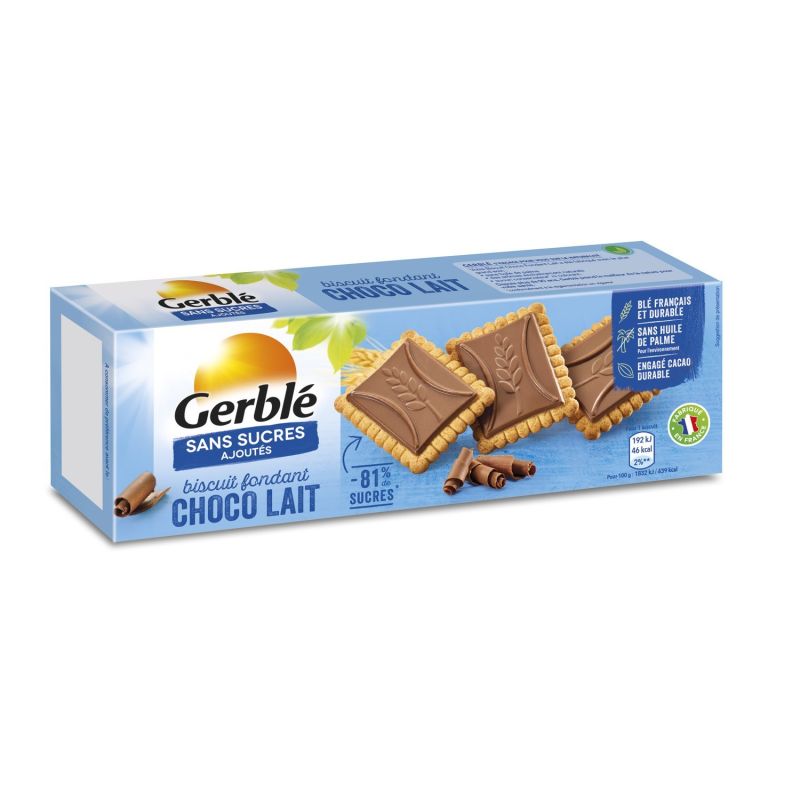 Gerblé Biscuits Chocolat Lait S/Sucres Ajoutés : Le Paquet De 12 - 126 G