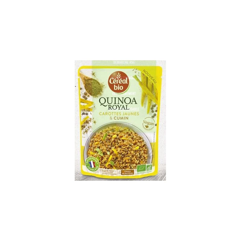Céréal Bio Mélange De Quinoa Royal, Carottes Jaunes Et Cumin Issus L'Agriculture Biologique 220 G