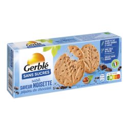 Gerblé Biscuits Sablé Noisettes & Chocolat Sans Sucres : La Boite De 132G