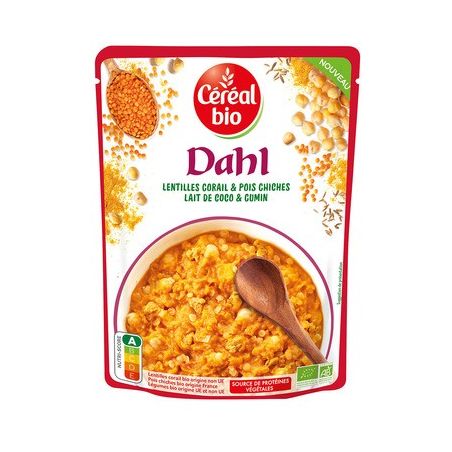 Céréal Bio Dahl Lentilles Corail & Pois Chiches Lait De Coco Cumin 220G