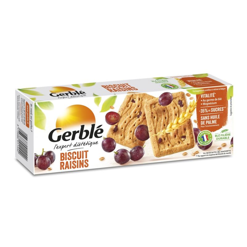 Gerblé Biscuits Raisins : La Boite De 16 - 270 G
