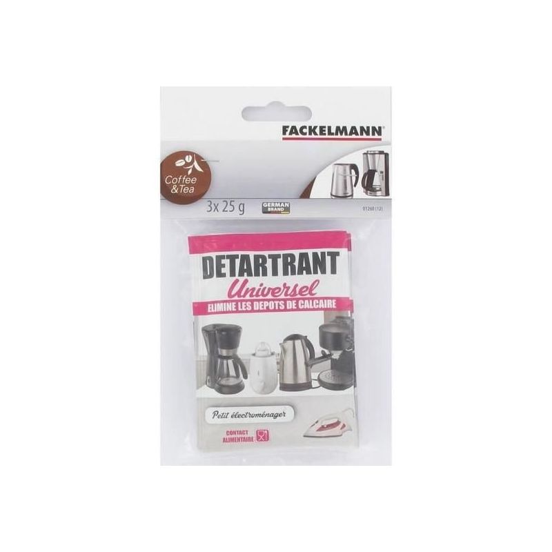 Fackelmann Top Filter Détartrant Universle Petit Électroménager 3 X 25G