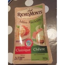 Riches Monts 365G Fromage En Tranches À Raclette Classique Et Chévre