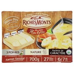 Riches Monts 700G Fromage En Tranches À Raclette : 3 Poivres ,Classique , De
