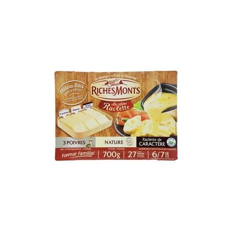 Riches Monts 700G Fromage En Tranches À Raclette : 3 Poivres ,Classique , De