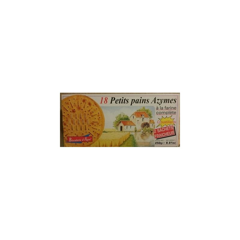 Biscuiterie D'Agen Petits Pains Azymes À La Farine Compète : Le Paquet De 18 - 250G