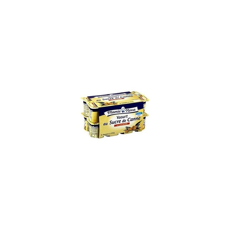 Mamie Nova Yaourt Nature Sucre De Canne 16X125G