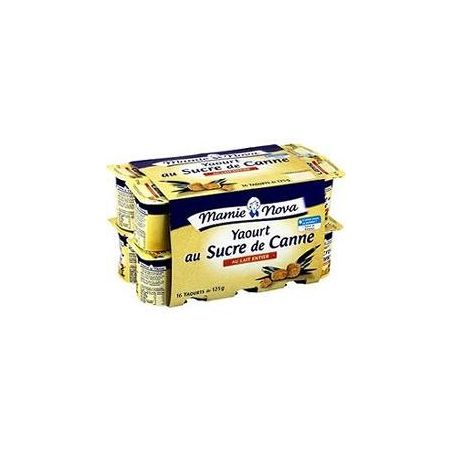 Mamie Nova Yaourt Nature Sucre De Canne 16X125G