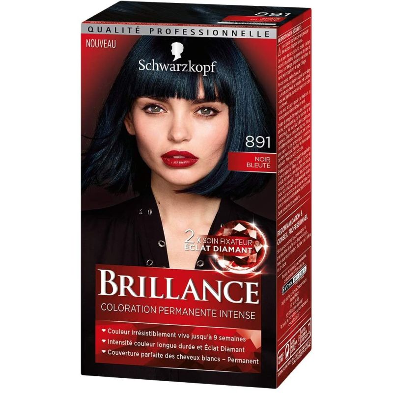 Schwarzkopf Brillance Coloration Permanente Intense Eclat De Nuit Noir Bleuté 891