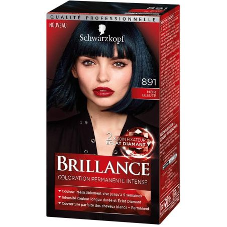 Schwarzkopf Brillance Coloration Permanente Intense Eclat De Nuit Noir Bleuté 891