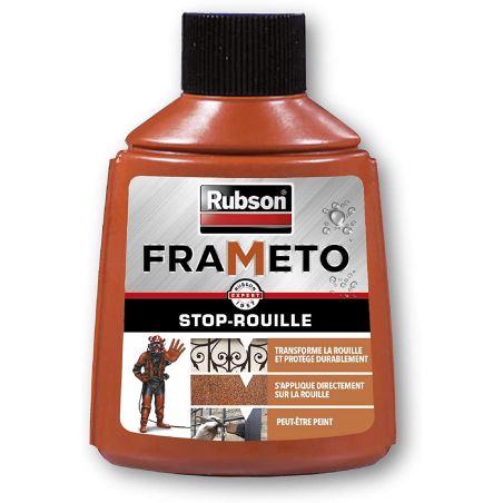 Rubson Frameto Stop-Rouille, Antirouille, Convertisseur De Rouille À Effet Immédiat, Peut Être Peint, Coloris Noir, 90 Ml