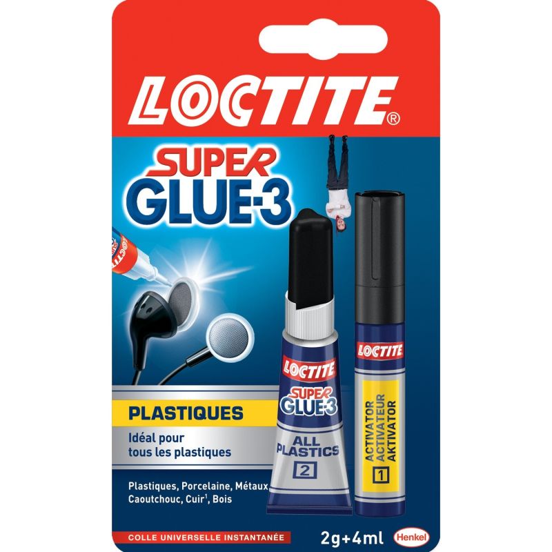 Loctite Colle Universelle Spécial Plastiques : Le Tube De 2G + Stylo Activateur