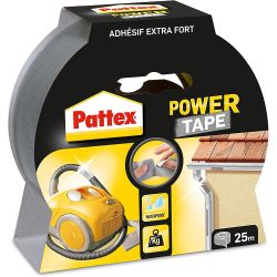 Pattex Power Tape, Ruban Adhésif Extra Fort Pour Charges Lourdes, Toilée Tous Supports, Étanche De 48 Mm X 25 M, Gris