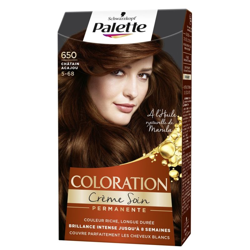 Schwarzkopf Saint Algue Palette Coloration Châtain Acajou 650 : La Boite De 115 Ml