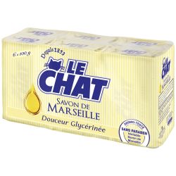 Le Chat Savon De Marseille Douceur Glycérinée : Les 6 Savons 100 G