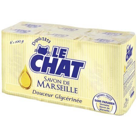 Le Chat Savon De Marseille Douceur Glycérinée : Les 6 Savons 100 G