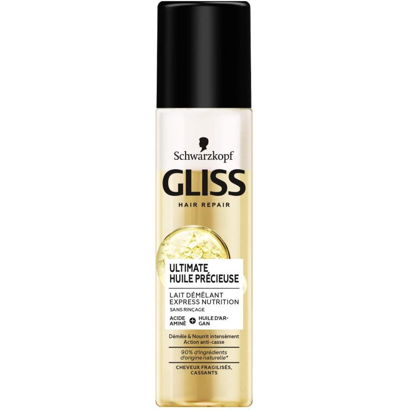 Schwarzkopf Gliss Lait Démêlant Cheveux Express Ultimate Huile Précieuse Flacon 200 Ml