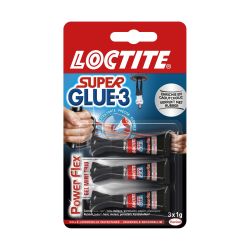 Loctite Colle Super Glue-3 Power Flex : Les 3 Tubes De 1 G