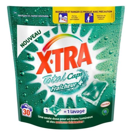 X-Tra 30 Capsules Lessive Total Fraicheur+ Xtra