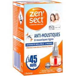Zensect Recharge Pour Diffuseur Électrique Réglable 45 Nuits