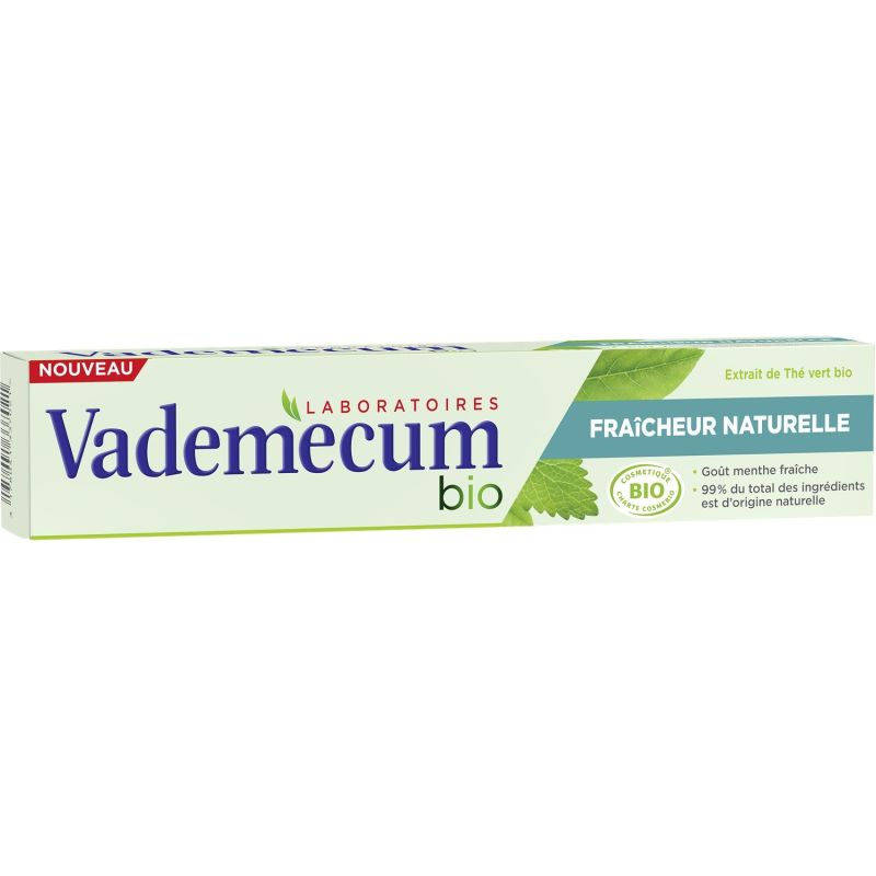 Vademecum Dentifrice Bio Fraicheur Naturelle Extrait De Thé Vert : Le Tube 75Ml