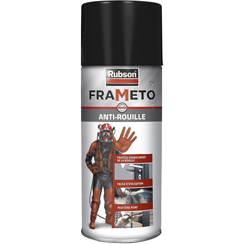 Rubson Frameto Stop-Rouille, Traitement Antirouille Intérieur Et Extérieur, Convertisseur À Effet Immédiat, Spray Gris 400 Ml