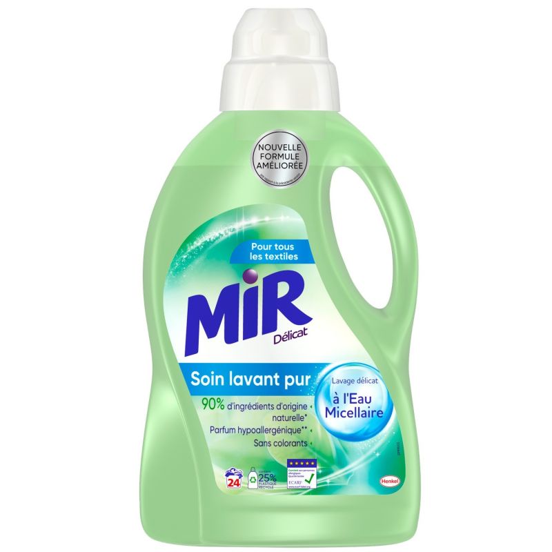 Mir Lessive Liquide Soin Pur : Le Bidon D'1,44L