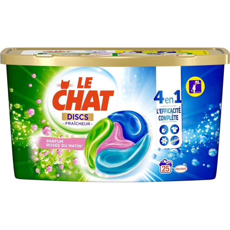 Le Chat Lessive Capsules Rosée Du Matin 4En1 : La Boîte De 25