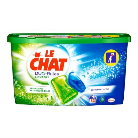 Le Chat Lessive Capsule L'Expert 2En1 : La Boîte De 32 Capsules