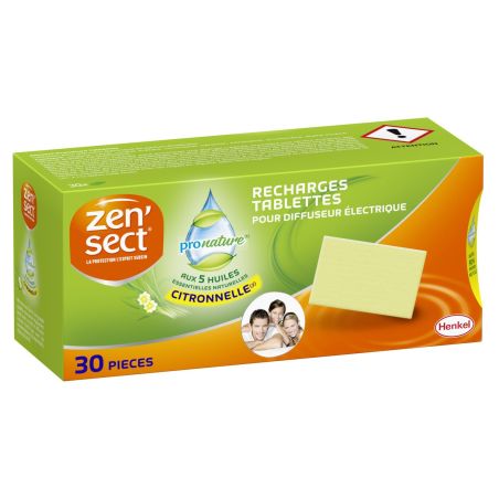 Zensect Zen'Sect Recharge Tablette Citronelle : La Boîte De 30 Pièces