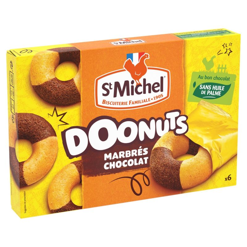 St Michel Gâteaux Doonuts Chocolat : La Boite De 6 - 180 G