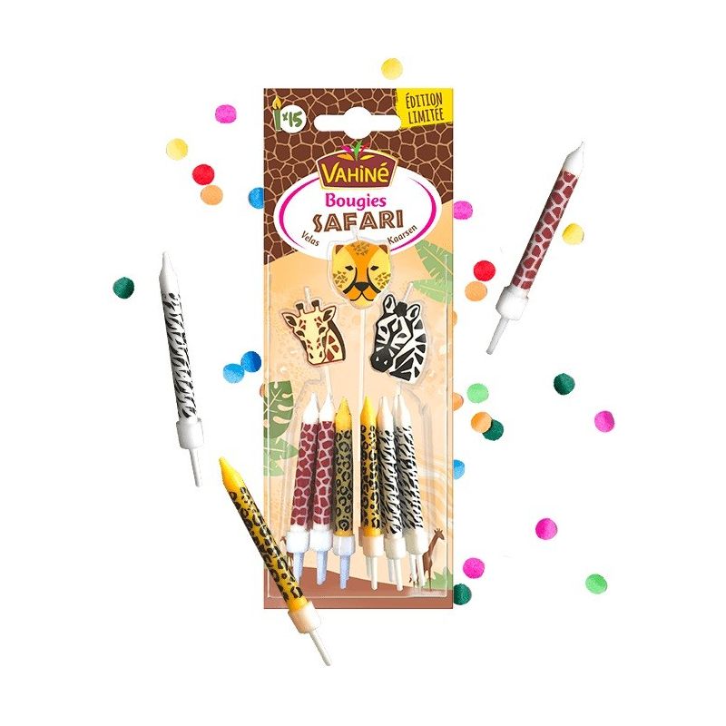 Vahiné Bougies D'Anniversaire Safari X15 36G