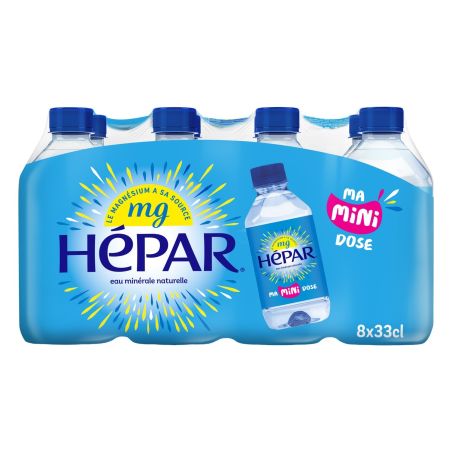 Hépar Eau Minérale Naturelle : Le Pack De 8 Bouteilles 33 Cl