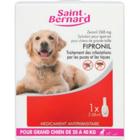 St Bernard Saint Zeronil Solution Spot-On Chiens De Grande Taille Fipronil 2,68 Ml
