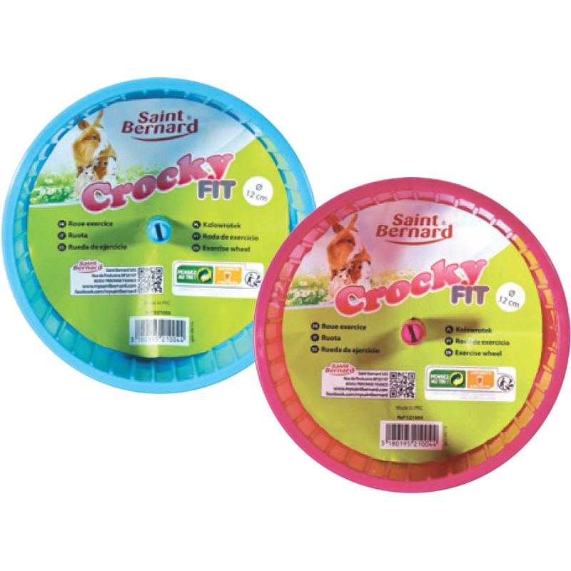 St Bernard Saint Roue Plastique Hamster Assortie Rose/Bleu