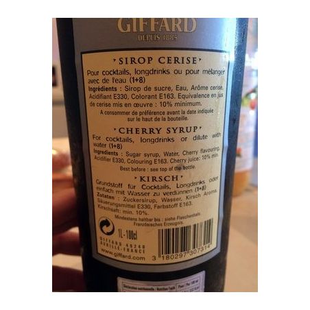Giffard 1L Sirop Cerise