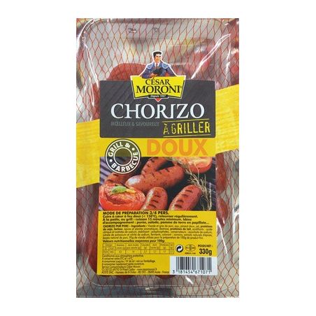 Cesar Moroni Chorizo A Griller Doux 330G