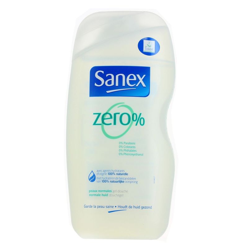 Sanex Gel Douche Zéro % Peaux Normales : Le Flacon De 500 Ml