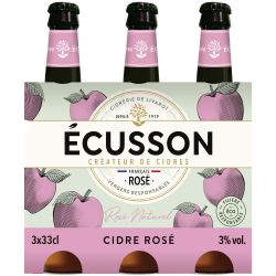 Écusson Cidres Rose Naturel Bio : Le Pack De 3 Bouteille 33Cl