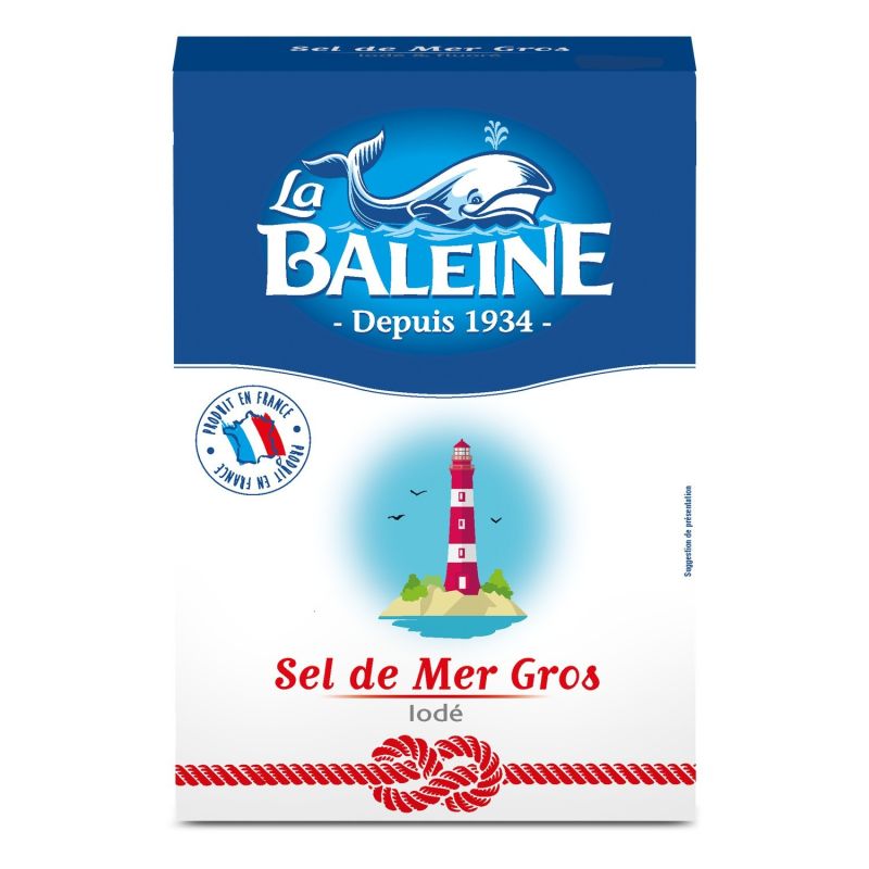 La Baleine Gros Sel Iodé : Boite De 1 Kg
