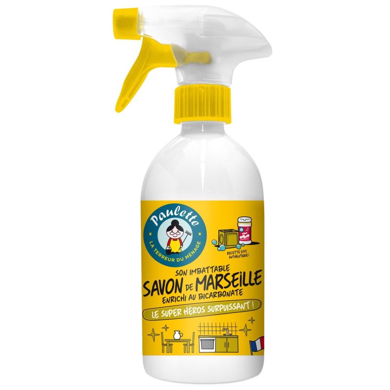 Paulette Nettoyant Ménager Savon Marseille/Bicarbonate : Le Spray De 500 Ml