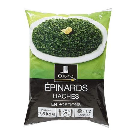 En Cuisine 2,5Kg Epinard Hachés Galet Surgelé