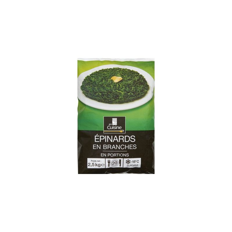 En Cuisine 2,5Kg Epinard Branches Palet Surgelé