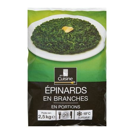 En Cuisine 2,5Kg Epinard Branches Palet Surgelé